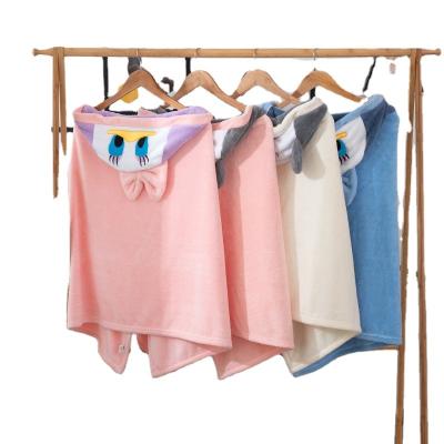 China Newborn bath Premium Hooded Wearable Towel for Toddlers Highly Absorbent Coral Fleece Bathrobe Bath Towel Baby Blanket for sale