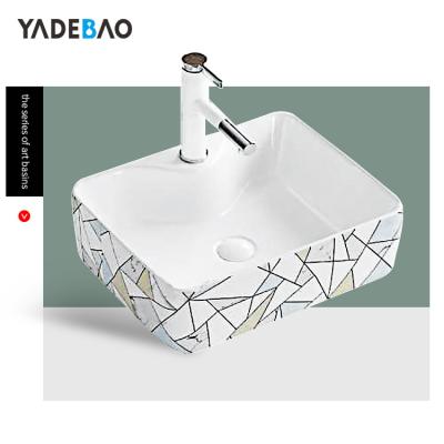 China Art Square Sink Column Wash Basin Ceramic Seat Sink From Factory Supplier Modern Bathroom for sale