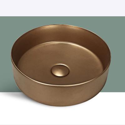China Modern Colorful Worktop Art Basin Luxury Hotel Bathroom Gold Sinks for sale