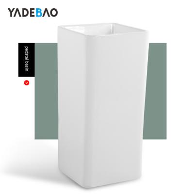 China Modern High Quality Ceramic Pedestal Sink Bathroom Sink Standing Marble Basin for sale