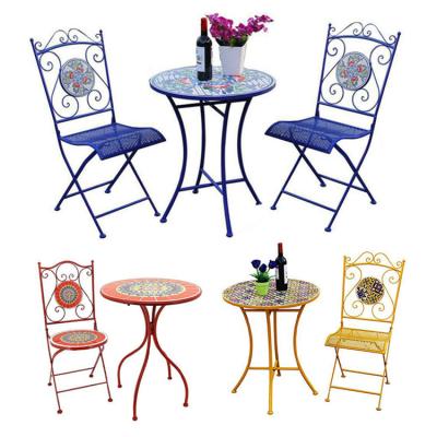 China European Outdoor Bistro Set for Balcony Small Three-Piece Table And Chair Garden for sale