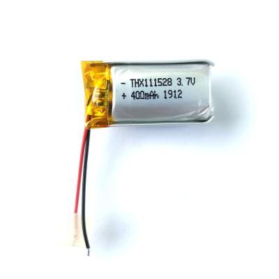 China Small 111528 toys lithium battery 3.7v 400mah mini rechargeable lithium ion battery lipo battery for sale