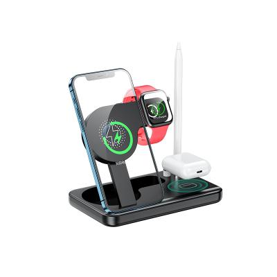 China Charging Cell Phone/Watch/Earphone 4 in 1 Multi Wireless Charging Dock Charger Stand for Air Pods Smart Phone Smart Watch Series for sale