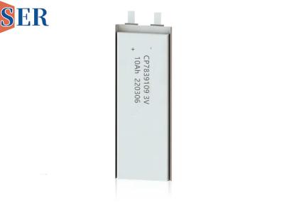 China Kundenspezifische dünne Lithium-Mangan-Dioxid-hauptsächlichbatterie CP7839109 3.0V 10Ah zu verkaufen