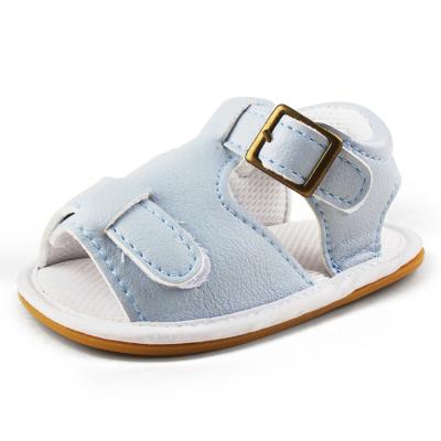 China Wholesale Cheap Flat Price Light Blue Nice Good Content PU Sandals Children Leather Shoes Light Blue for sale