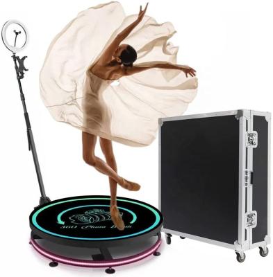 China Festival Party 360 Degree Round Photo Booth Photobooth Ring LED Light Selfie 360 Rotating Props Platform Booth Photo Booth Kiosk for sale