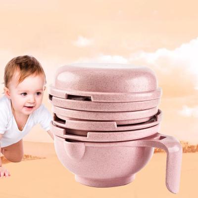 China Home.Restaurant.Bar.Hotel. Super Baby Markets Eco-Friendly Plastic Straw Grinding Bowl PP+wheat Food Making Homemade Baby Food Bowl for sale