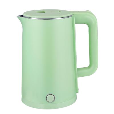 China 360 Degree Rotation Base 2021 New Double Wall Anti Scald SS Plastic Body Kettle 1.8L Electric Tea Kettle for sale