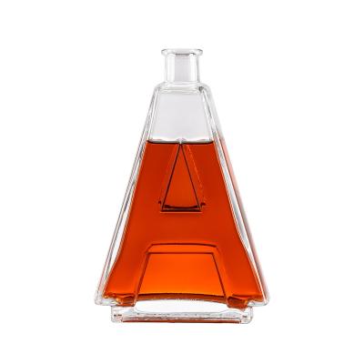 China Beverage Premium letter A B S W shaped empty alcohol tequila brandy whisky glass bottles custom 750ml vodka spirit glass liquor bottles for sale