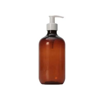 China Amber Plastic Lotion Bottle 200ml 500ml Plastic Shampoo Bottle Cosmetic Custom Pet Bottles Packaging With Pump for sale