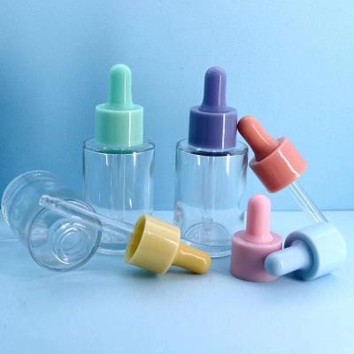 China Cosmetic In Stock Color Square Shoulder Drop Applicator Bottle 30ml 1oz Essential Oil Matte Glass Bottle With White Dropper Cap for sale