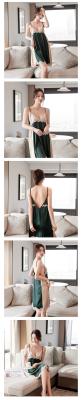 China Fábrica directa de cruce de fronteras pijamas largos creativos cómodos sexy noble correa de costura de chifón vestido de noche femenino summe en venta
