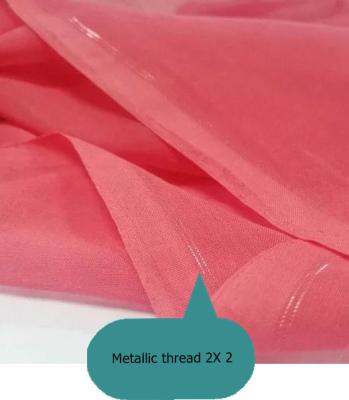 China Metallic Silver Gold selvedge 100% de poliéster de hilado de alta torsión con velo completo en venta