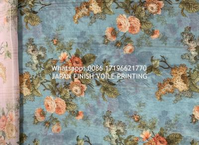 China High density super twisted spun polyester voile printing fabric fashion design digital printing screen صنع في اليابان for sale