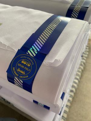 China 100% Jacquard selvedge SPUN VOILE SUPER HIGH TWISTED BLANCO AZULO de calidad acabado hecho en el Japón en venta