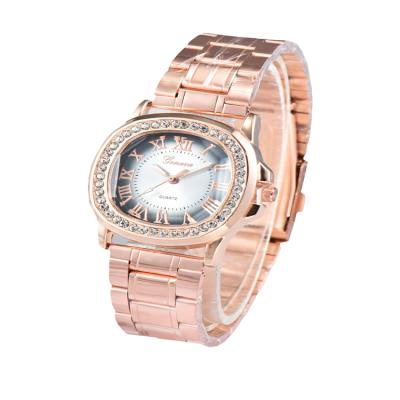 China Classic square Roman men and women multiple time zone fashion surface steel band watch manufacturers direct sales rose gold watches for sale