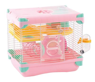China Factory direct sales viable pet cage small pet hamster castle cage portable plastic luxury hamster cage for sale