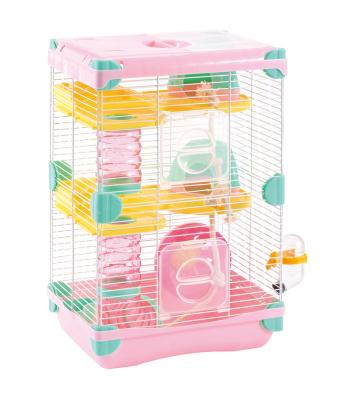 China Small Pet Viable Animal Row Cage Supplier Double Tunnel Luxury Pet Cage For Hamster Pet Hamster Cage for sale