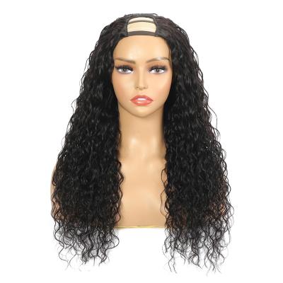 China Wholesale 100% Raw Indian Peruvian Hair Water Wave Glueless U Part Wig Body Wave Virgin Hair Extensions Wig for sale