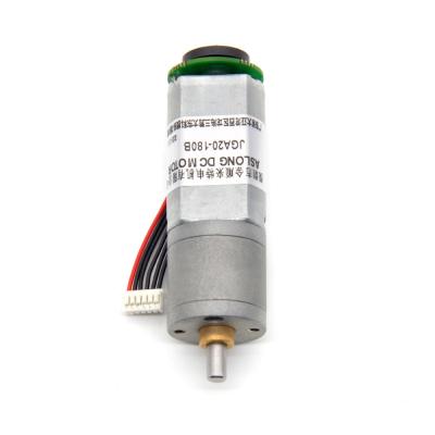 China 12v Dc Motor With Encoder JGA20-180B 12V 53RPM 1:150 12v Dc Motor Brushes 4mm Shaft 12v Dc Motor for sale