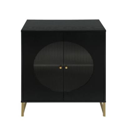 China Nature Black Storage Cabinet with Glass Door, Sideboard Buffet Cabinet for Kitchen,Dining Room for sale