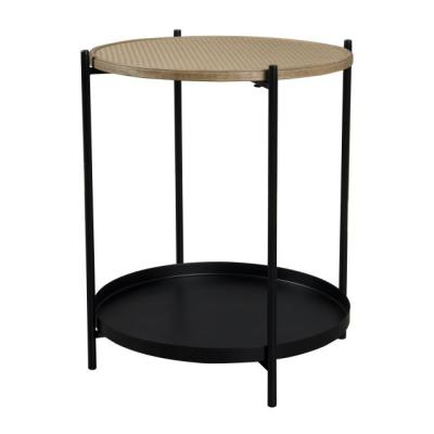 China Nature Round Side Table End Table with Metal Legs for Living Bedroom for sale