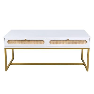 China Nature 2 Rattan Drawer Coffee Table, Modern Furniture Decor, for Living Room Reception, Easy Assembly for sale