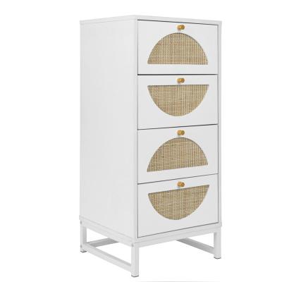China Large capacity Natural rattan storage with 4 drawer cabinet, chest of drawers,Suitable for living room, bedroom and study,Diversified storage for sale