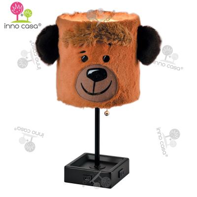 China BKLT-BLV4 China Manufacturer Decorative Dog Animal Modern Metal Desk Light With Shade And Plush Usb 2.1A Left, AC Outlet for sale