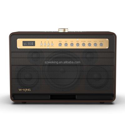 China Portable Phone Function W-KING K6L Stereo Guitar Bluetooth Speaker with USB Player, with 2pcs microphones and remote control for sale