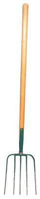 China 1055015 With Straight Wood Handle Five Tines Carbon Steel Metal Forged Farming Forks Garden Steel Prong Pitchforks Grass Hay Forks for sale