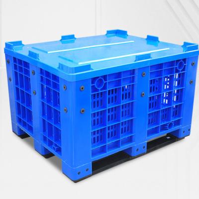 China Stackable Supermarket display using fresh vegetable and fruit vented plastic foldable crate / box / basket for storage and distribution for sale