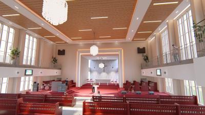 Cina 28/4mm Melamine Quercia Chiesa Piastrelle di soffitto lineare solco Acustico Pannelli a parete Tavola di assorbimento del suono in vendita