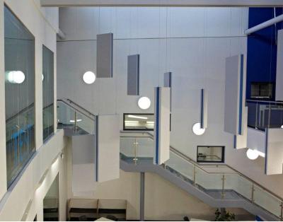 China Suspended Acoustic Panels Ceiling Tile Fabric Wrapped Sound Absorbing Wall Fiberglass Board for sale