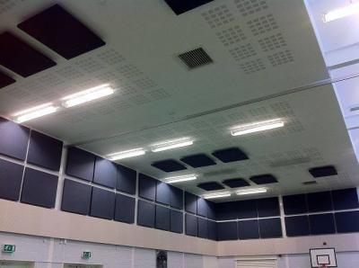 China Fabric Wrapped Acoustic Panels Sound Absorbing Wall Fiberglass Board for sale