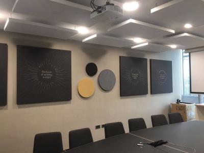 China Wall Panels Fabric Wrapped Acoustic Sound Absorbing Fiberglass Board for sale
