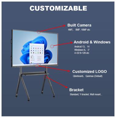 China Qtenboard Zero Bonding 4K Touch Screen Smart Board Whiteboard for Classroom for sale