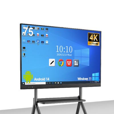 China Qtenboard 55/65/75/86/98/110 Inch Multi Touch Screen Lcd Smart Interactive Panel Price For Meeting Room for sale