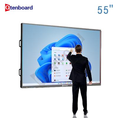 China Qtenboard E-Learning 55 inch Touch Interactive Panel Touch Screen Smart Whiteboard For Meeting Education for sale
