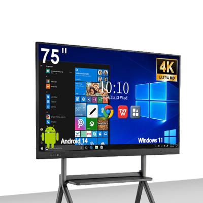 China Qtenboard 55 65 75 85 86 98 110 Inch Touch Interactive Flat Panel 4k Lcd Digital Interactive Smart Boards for Schools Teaching for sale