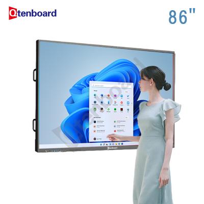China Qunmao Wholesale New Material 4k Andriod/Windows Multi Touch Scree Interactive Flat Panel Display 86 inch For Education for sale
