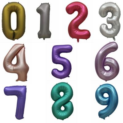 China Party Decoration Chrome Color 32 Inch Number Foil Balloons Party Decoration Hot Selling Happy Birthday for sale
