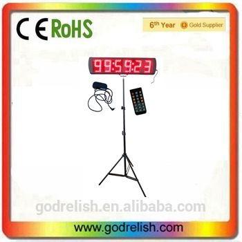 China Multifunctional Large LED Sports Timer 6 Digit 5 Inch Display Marathon Running Clock Led Timer Sports Timer Display for sale
