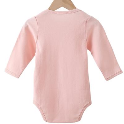 China Substantial Sale Eco-Friendly Washable Breathable Warm Plain Long Sleeve Infant Clothing Rompers Comfortable Pure Cotton Baby Jumpsuits for sale