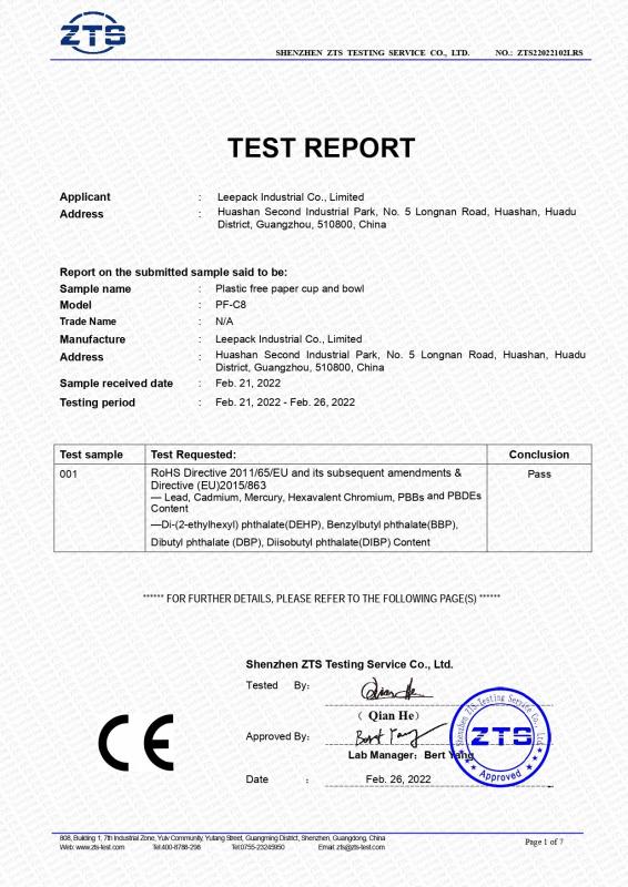 CE - Leepack Industrial Co., Ltd.