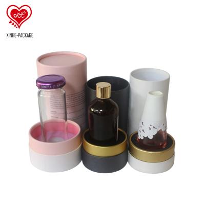 China 30ml 50ml 100ml Handmade Cosmetic Packaging Recycled Kraft Paper Cardboard Black Brown White Paper Tube For Eliquid Bottle for sale