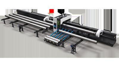 China Precision 3D Cutting Pipe Fiber Laser Cutting Machinery met besturingssoftware en 45 graden hoek van het snijden Te koop