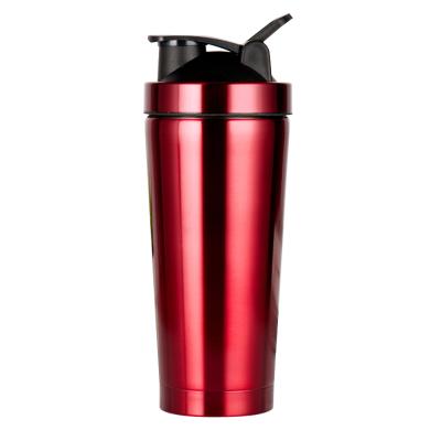 China Sustainable New Custom Protien Stainless Steel Sports Bottle Shaker With Mixing Ball for sale