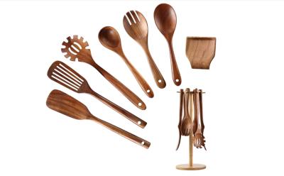 China Grupo de madeira Multifeatures Foodsafe CIQ do utensílio da cozinha da teca disponível à venda