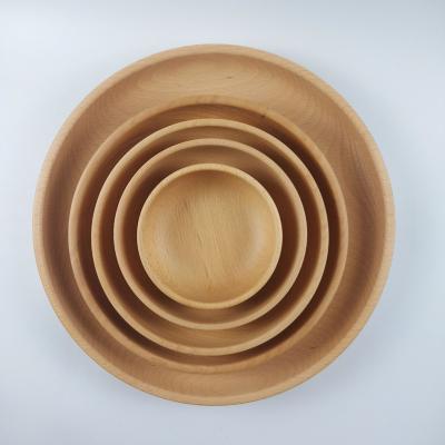 China O utensílio de madeira livre da cozinha de BPA ajustou a bacia redonda da salmoura da salada da placa criativa da madeira de faia à venda